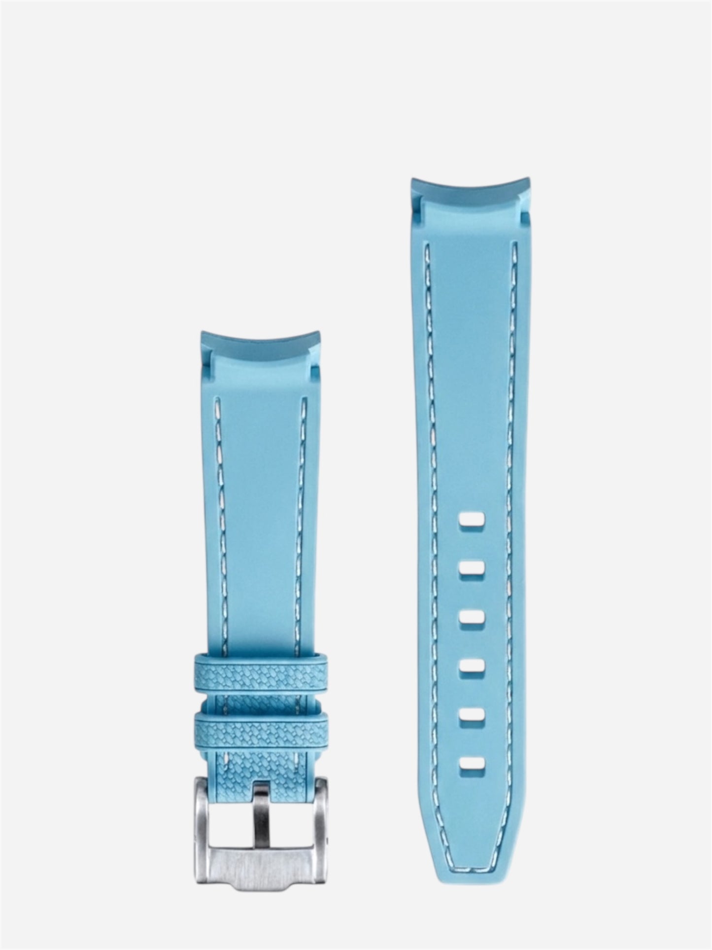 WristSwitch Rubber Band with stitching Light Blue/White