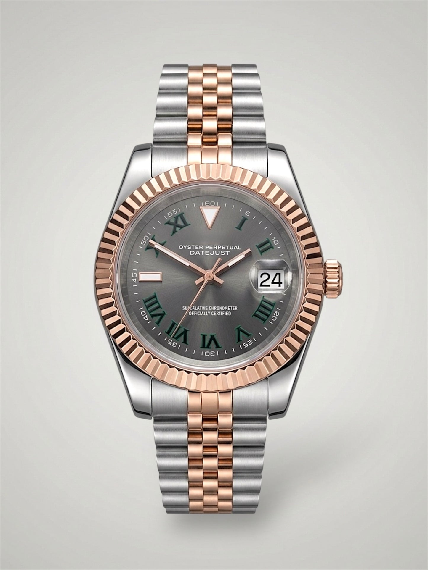 Wimbledon Rose Gold - Two-Tone Datejust Mod