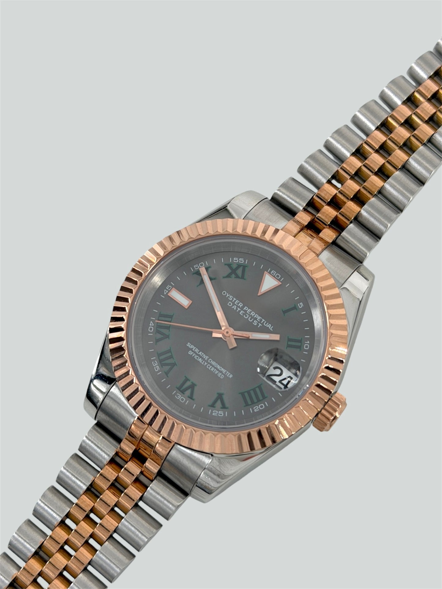 Wimbledon Rose Gold - Two-Tone Datejust Mod
