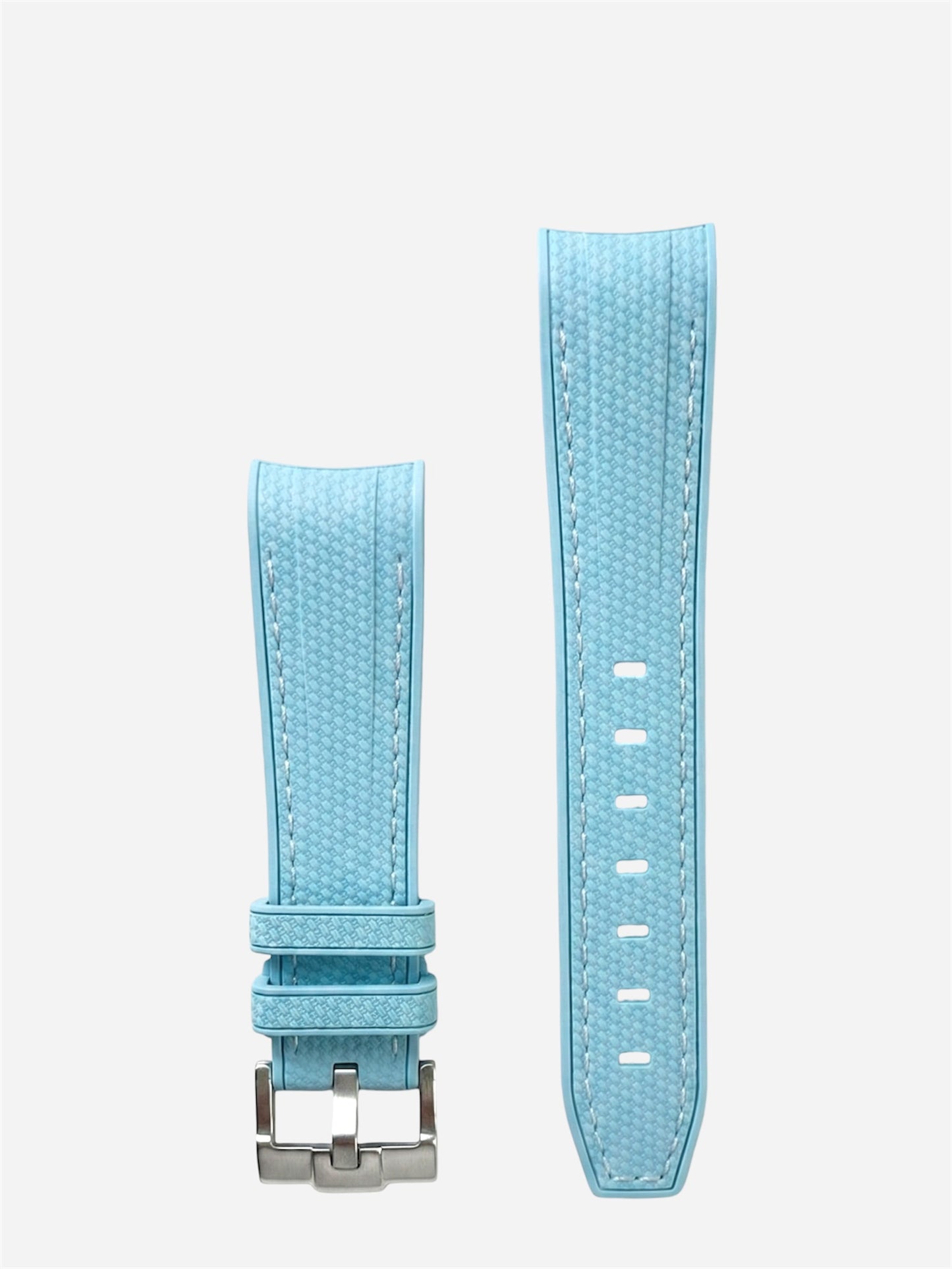 WristSwitch Rubber Band with stitching Light Blue/White
