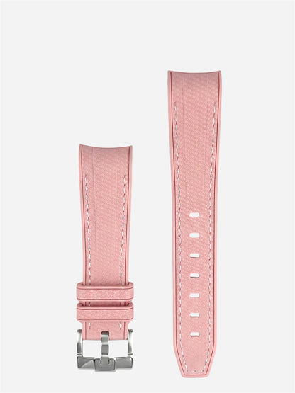WristSwitch Rubber Strap with Stitching Pink/White