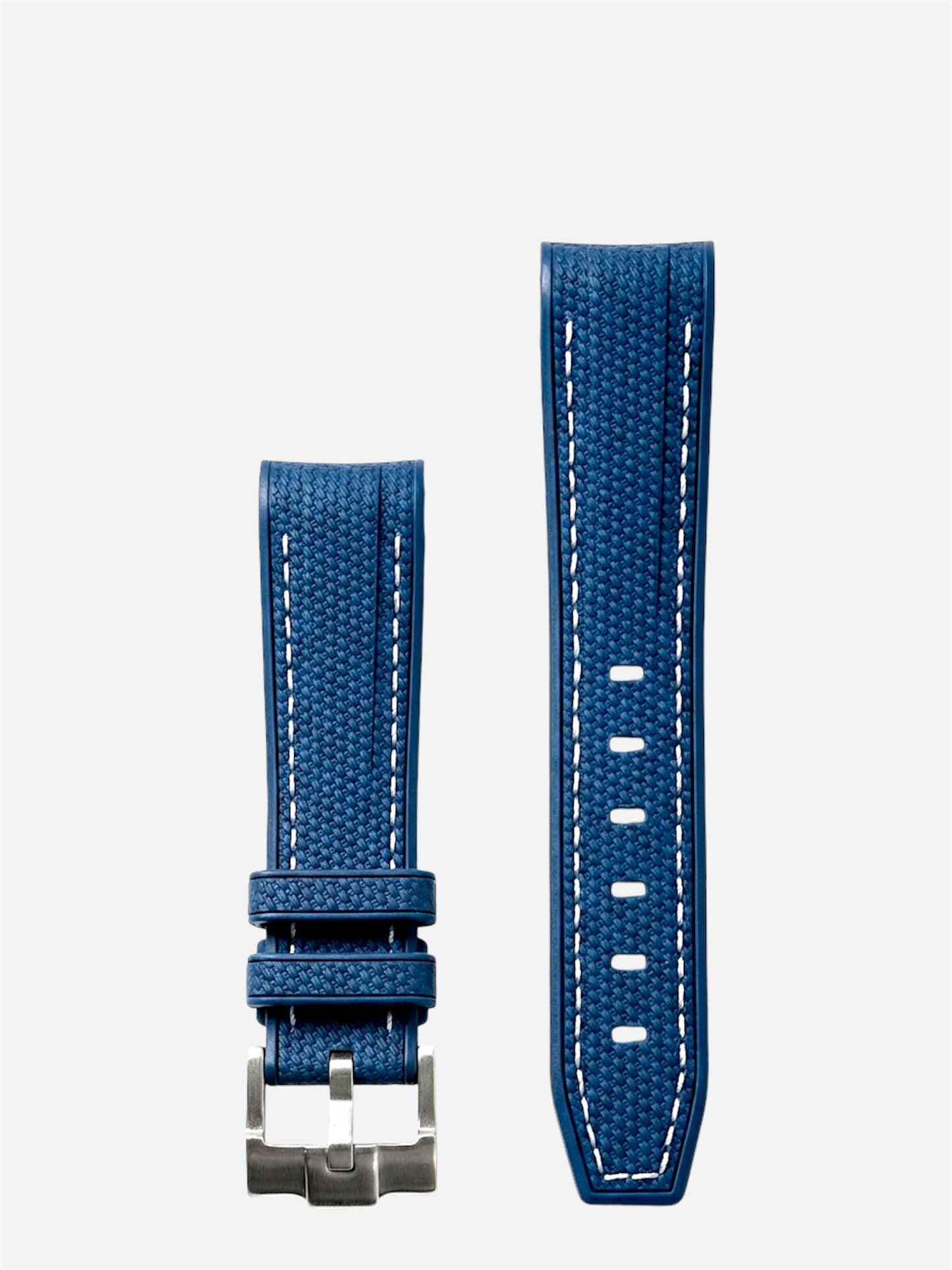 WristSwitch Rubber Band with Stitching Blue/White