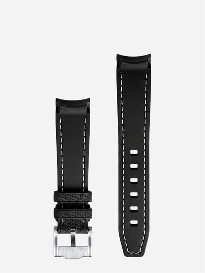 WristSwitch Rubber Band with Stitching Black/White