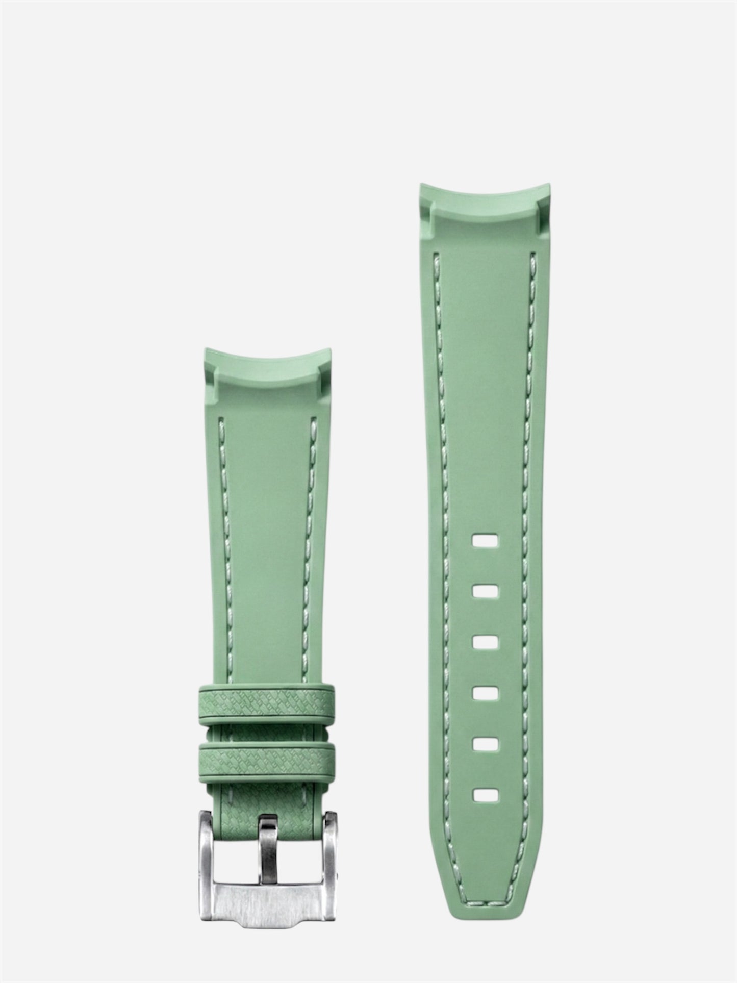 WristSwitch Rubber Strap with Stitching Mint Green/White