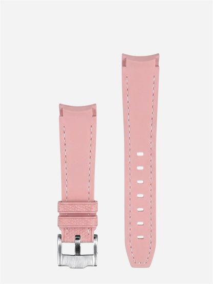 WristSwitch Rubber Strap with Stitching Pink/White