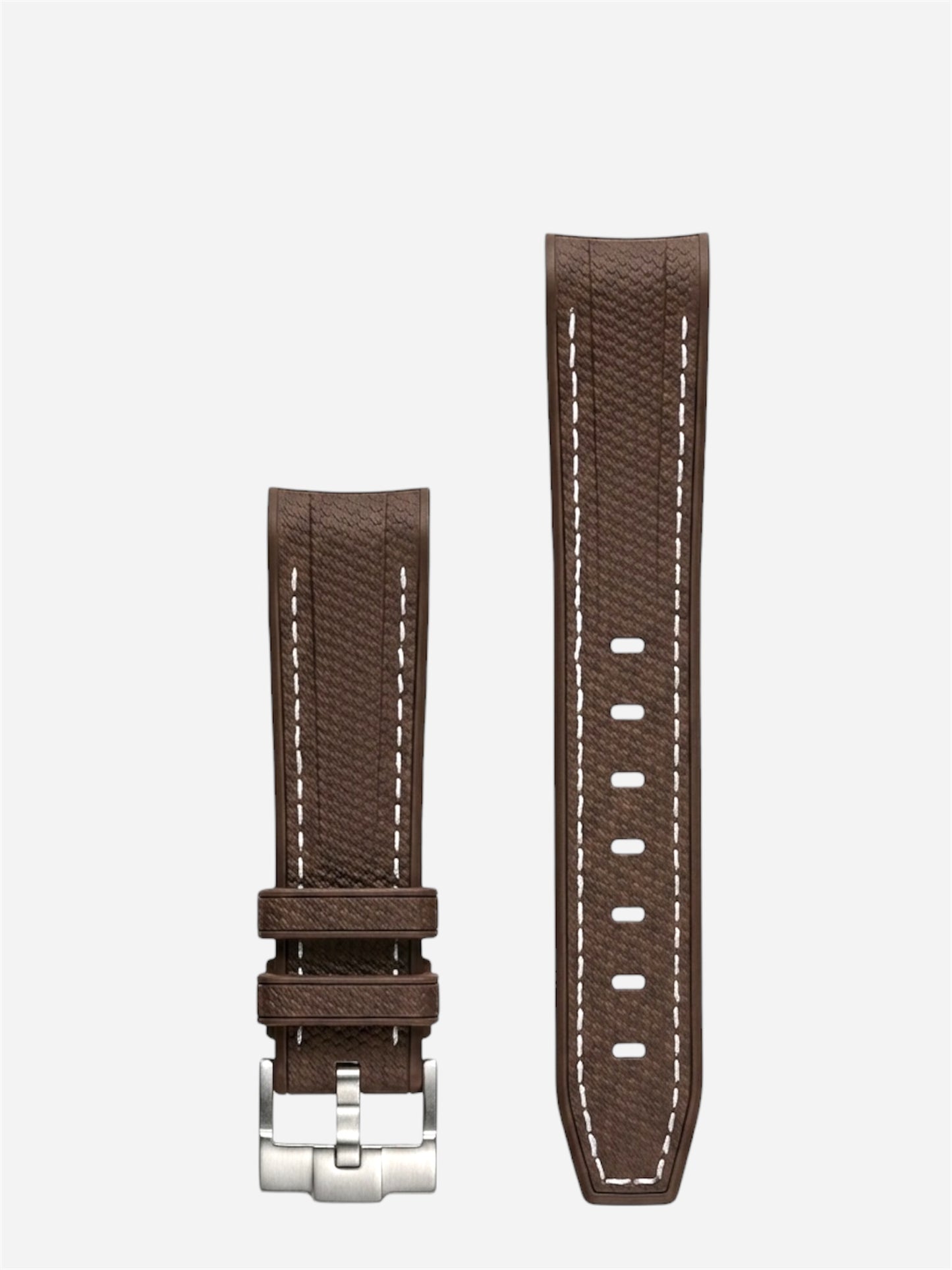WristSwitch Rubber band with stitching Brown/White