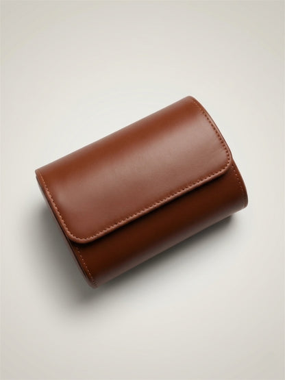 Double leather travel case