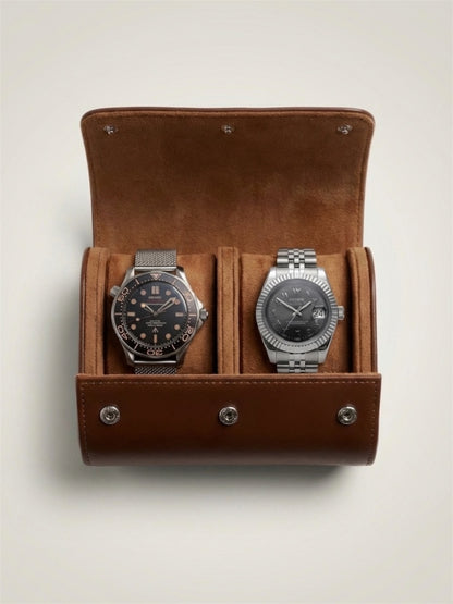 Double leather travel case