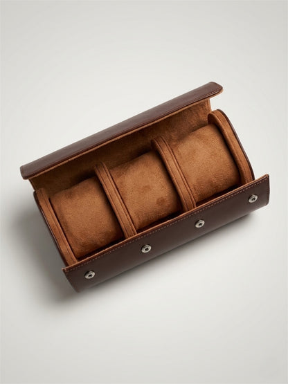 Triple travel case in leather