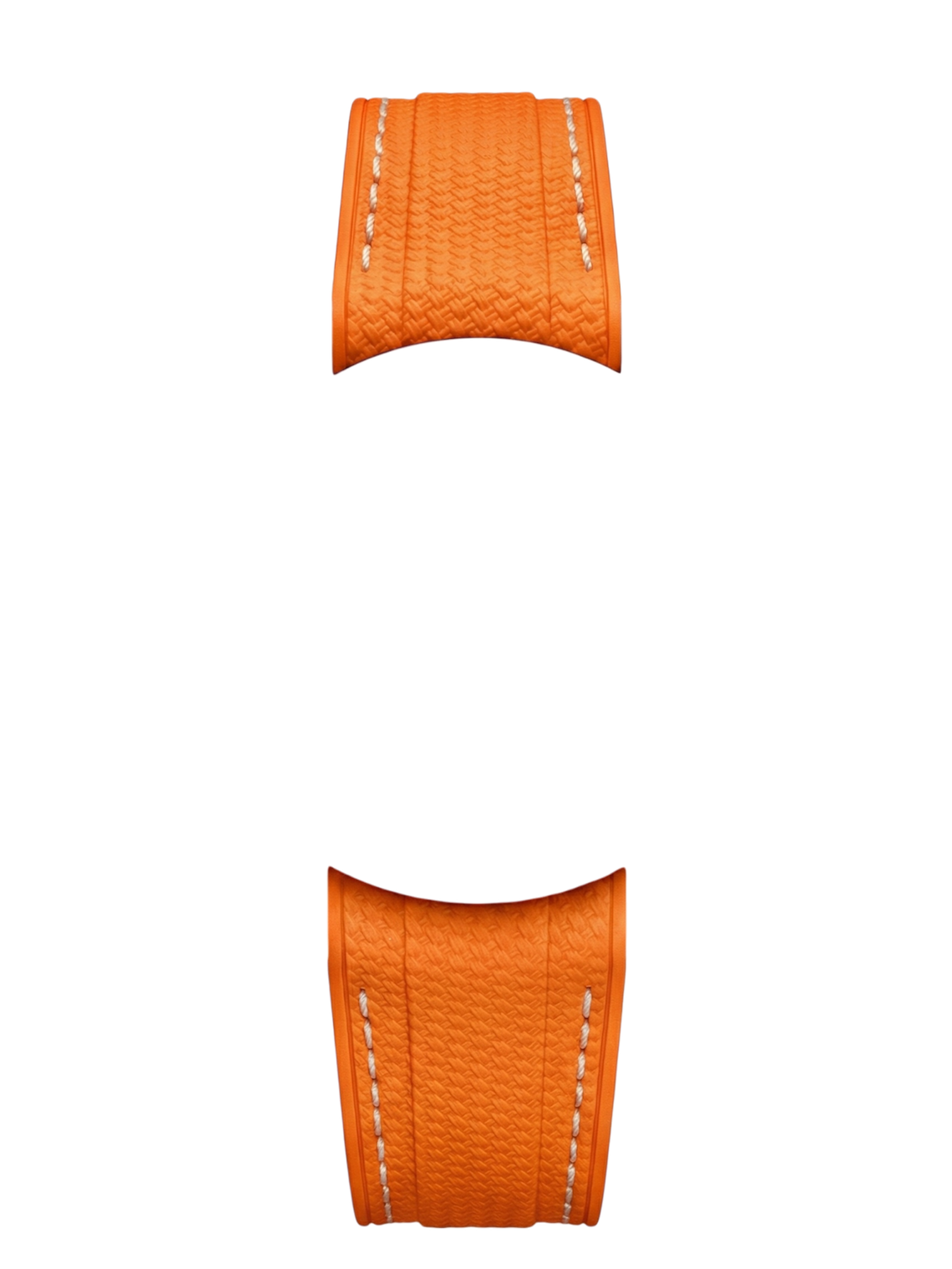 WristSwitch Rubber Strap with Stitching Orange/White