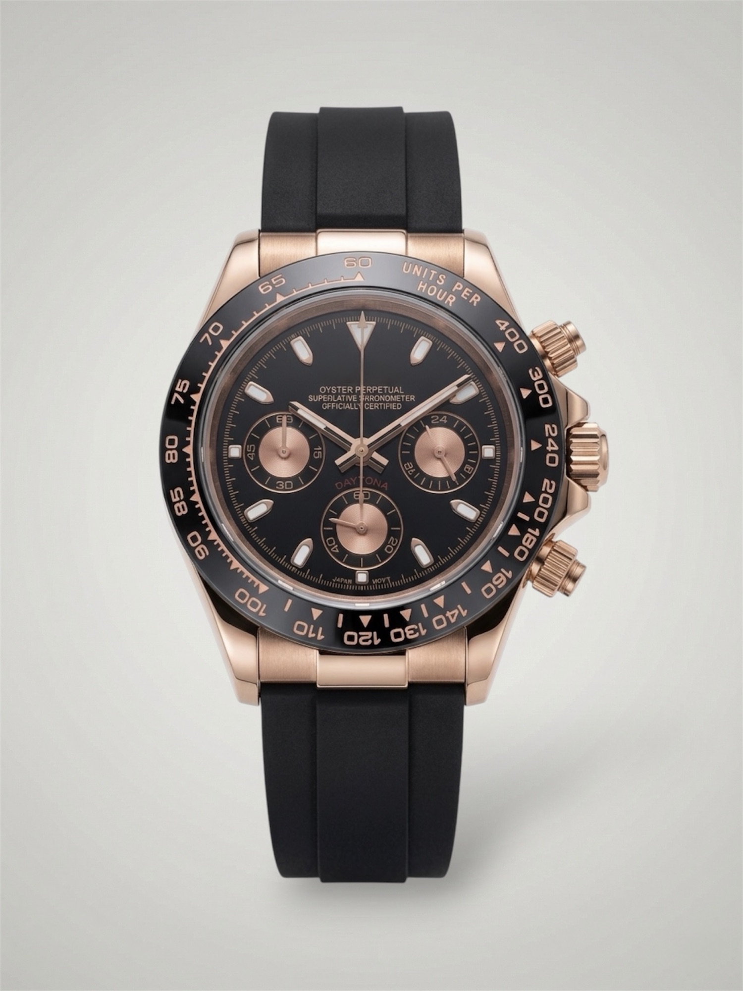 Black Rose Gold Sport Strap – Daytona Mod